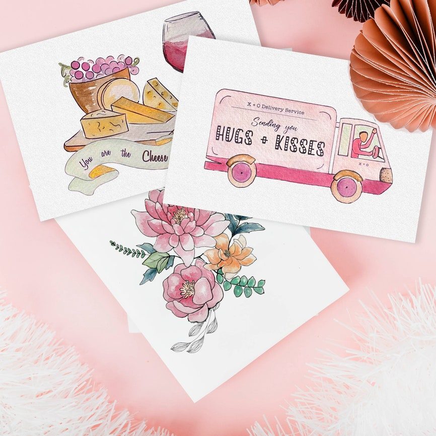 Painted Valentines Day Cards