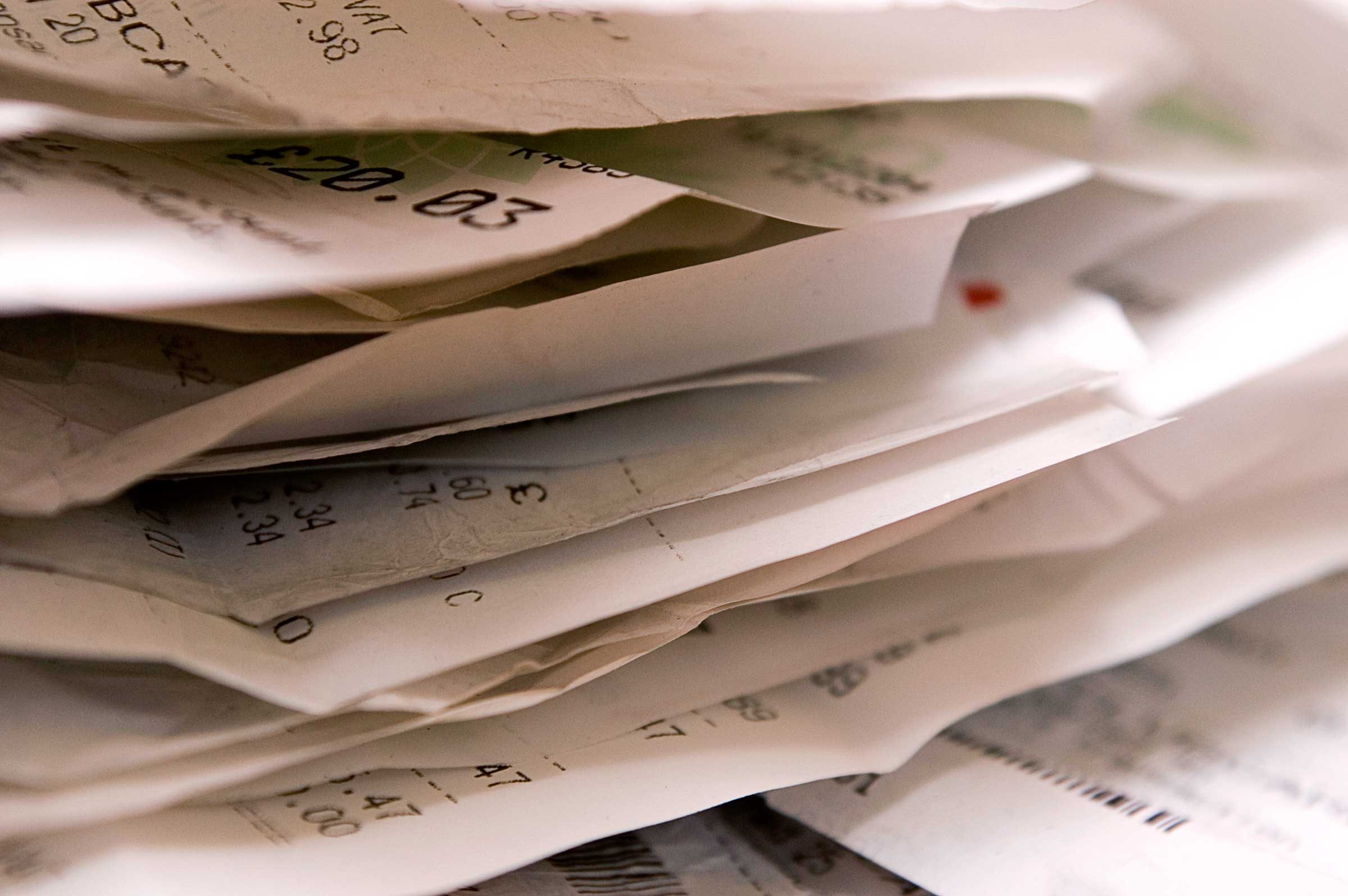 documents to shred receipts
