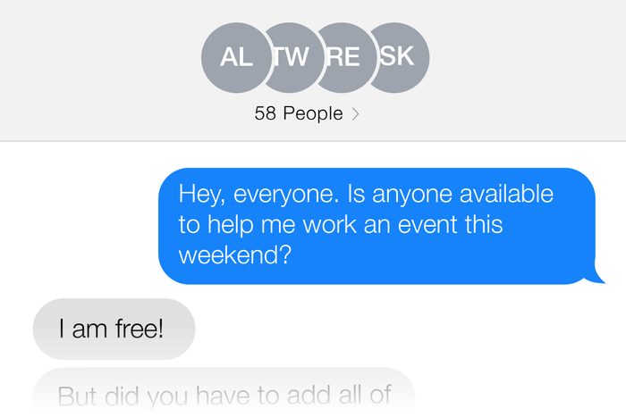 Screenshot of text conversation