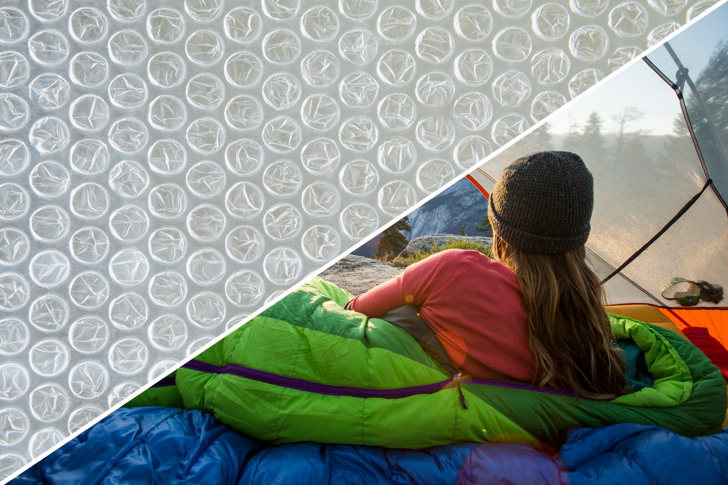 sleeping bag bubble wrap