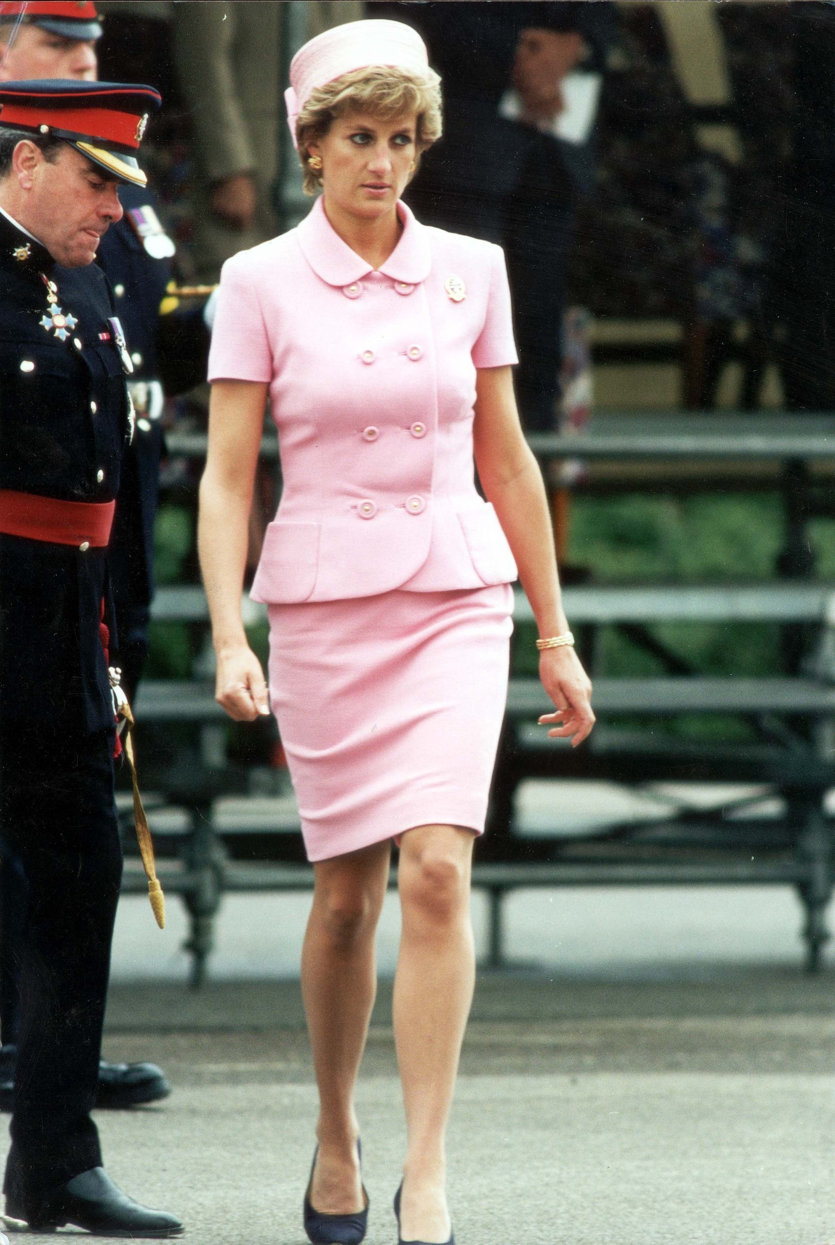 Diana Princess Of Wales Arrives For Inspection Of 2nd Battalion Of The Princess Of Wales Royal Regiment At Howe Barracks Canterbury Kent.