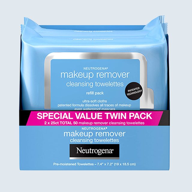 Towelettes, packaged in blue, are labeled 