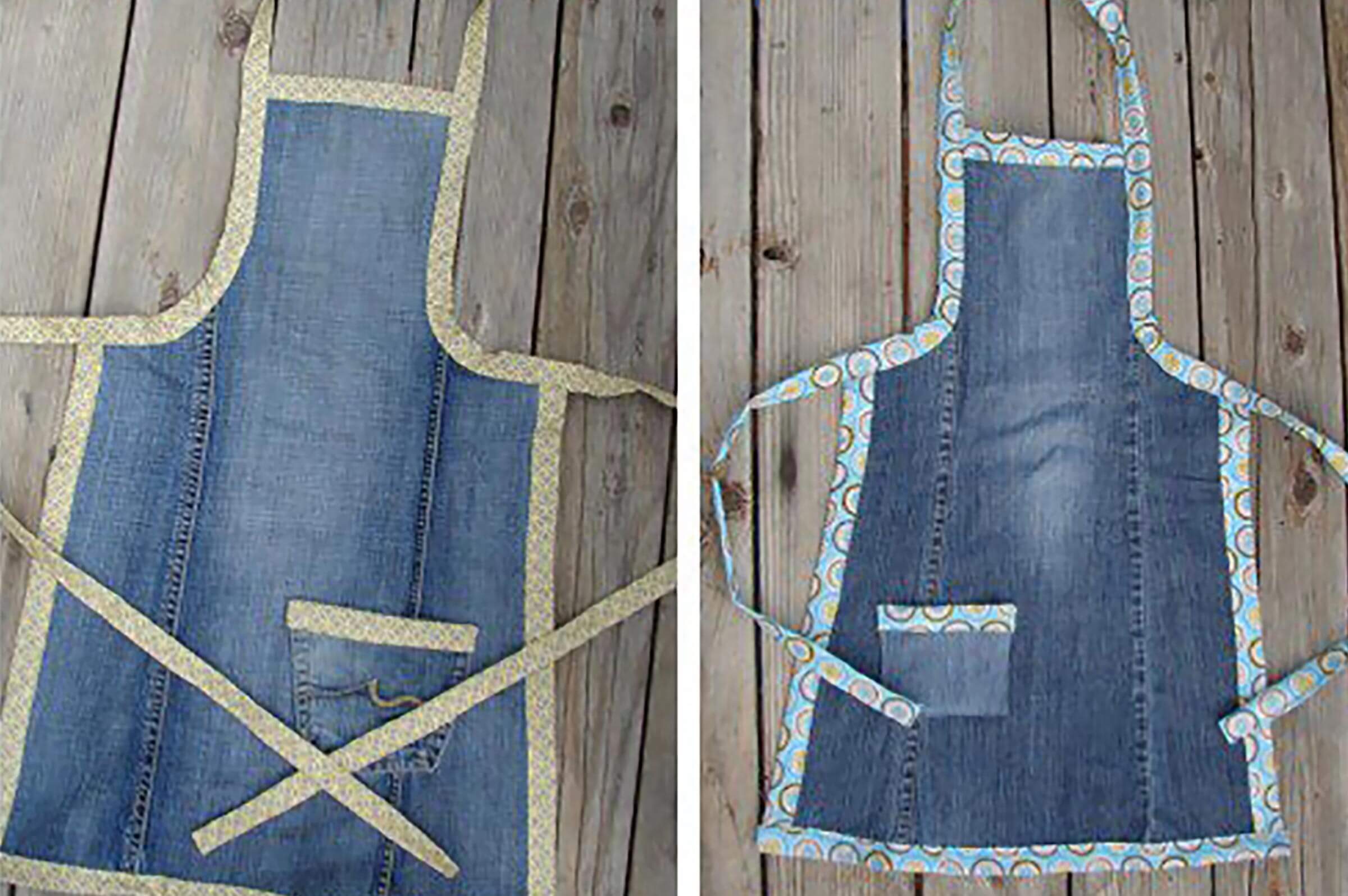 upcycled denim apron for christmas gift