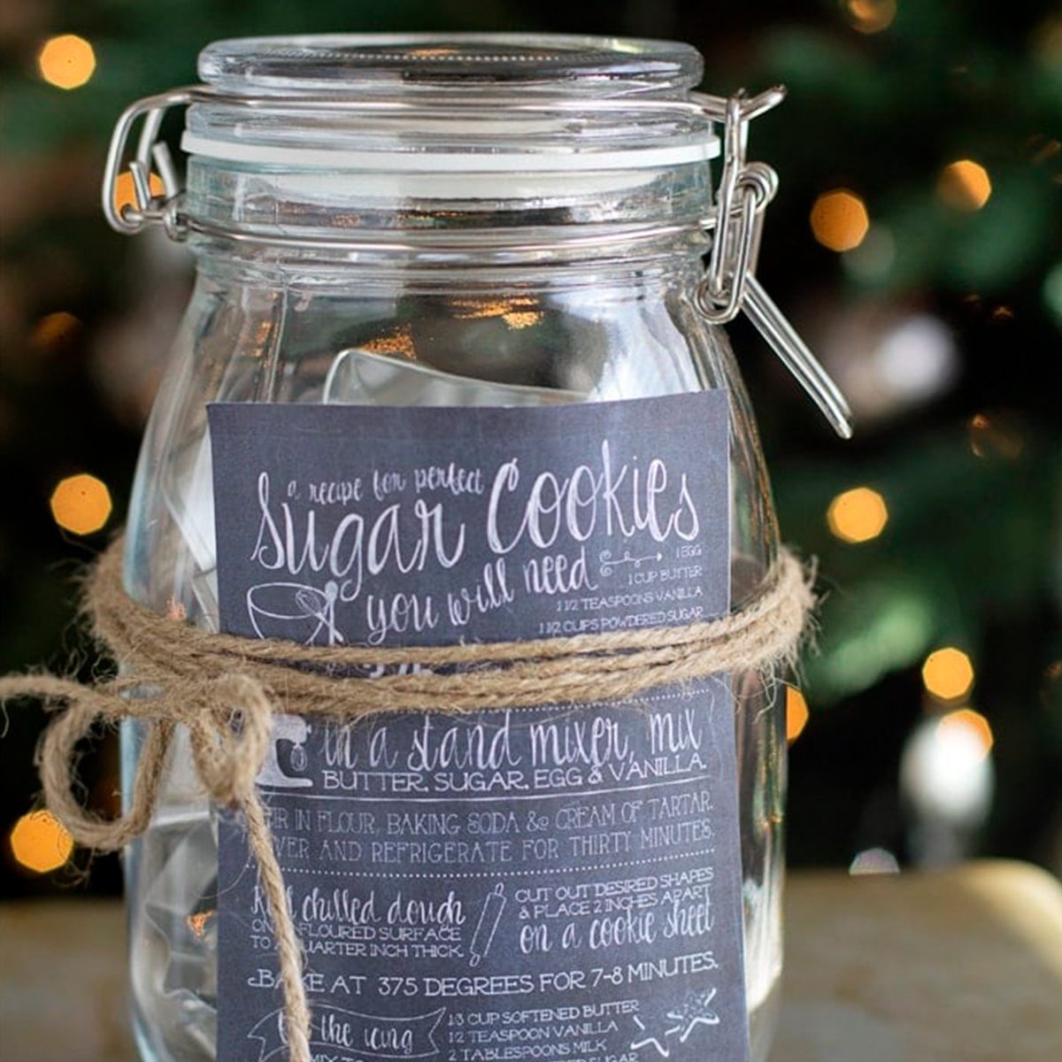 Cookie Cutter Set in jar with sugar cookie recipe