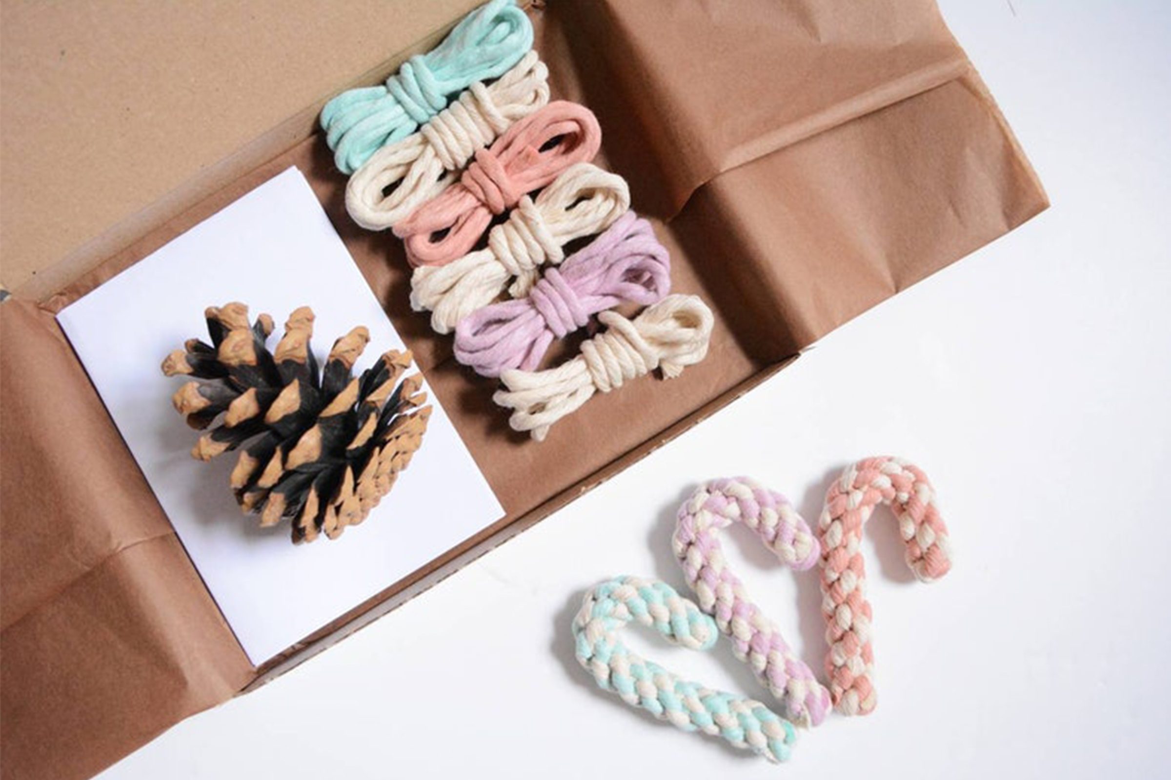 Macramé Candy Cane Christmas Ornaments