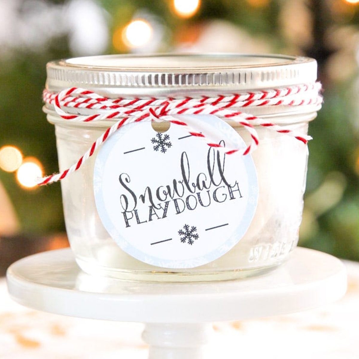 DIY Snowball Playdough gift