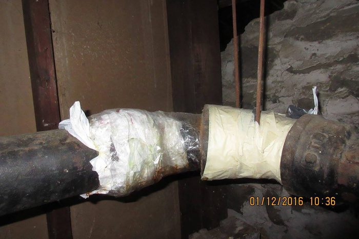 Plastic-wrapped-plumbing