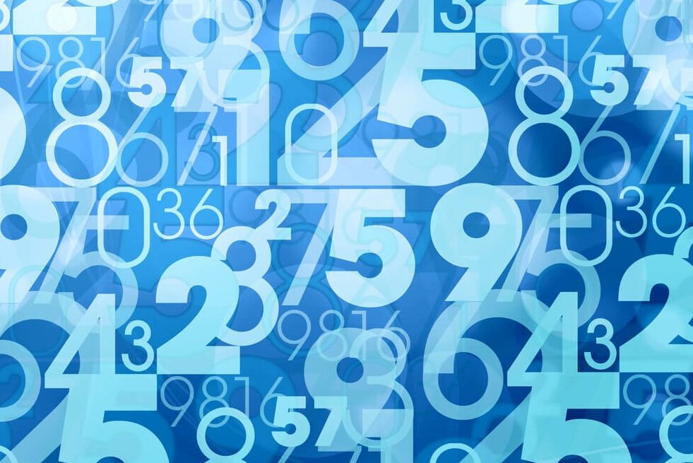 blue abstract numbers background