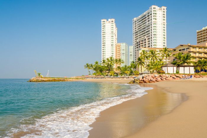 Ocean wave on the beach in Puerto Vallarta, Mexico.