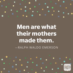 Text displays a Ralph Waldo Emerson quote on a brown background, surrounded by colorful dots. A logo with 