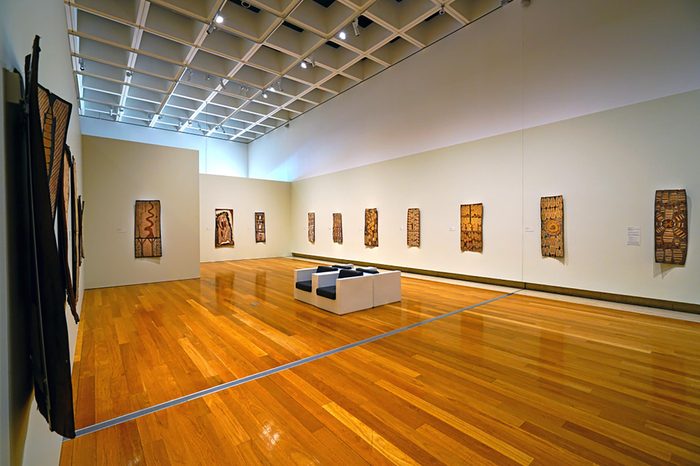 BRISBANE, AUSTRALIA -27 JUL 2017- View of the Queensland Art Gallery and Gallery of Modern Art (QAGOMA), an art museum located in the City of Brisbane, Queensland, Australia.