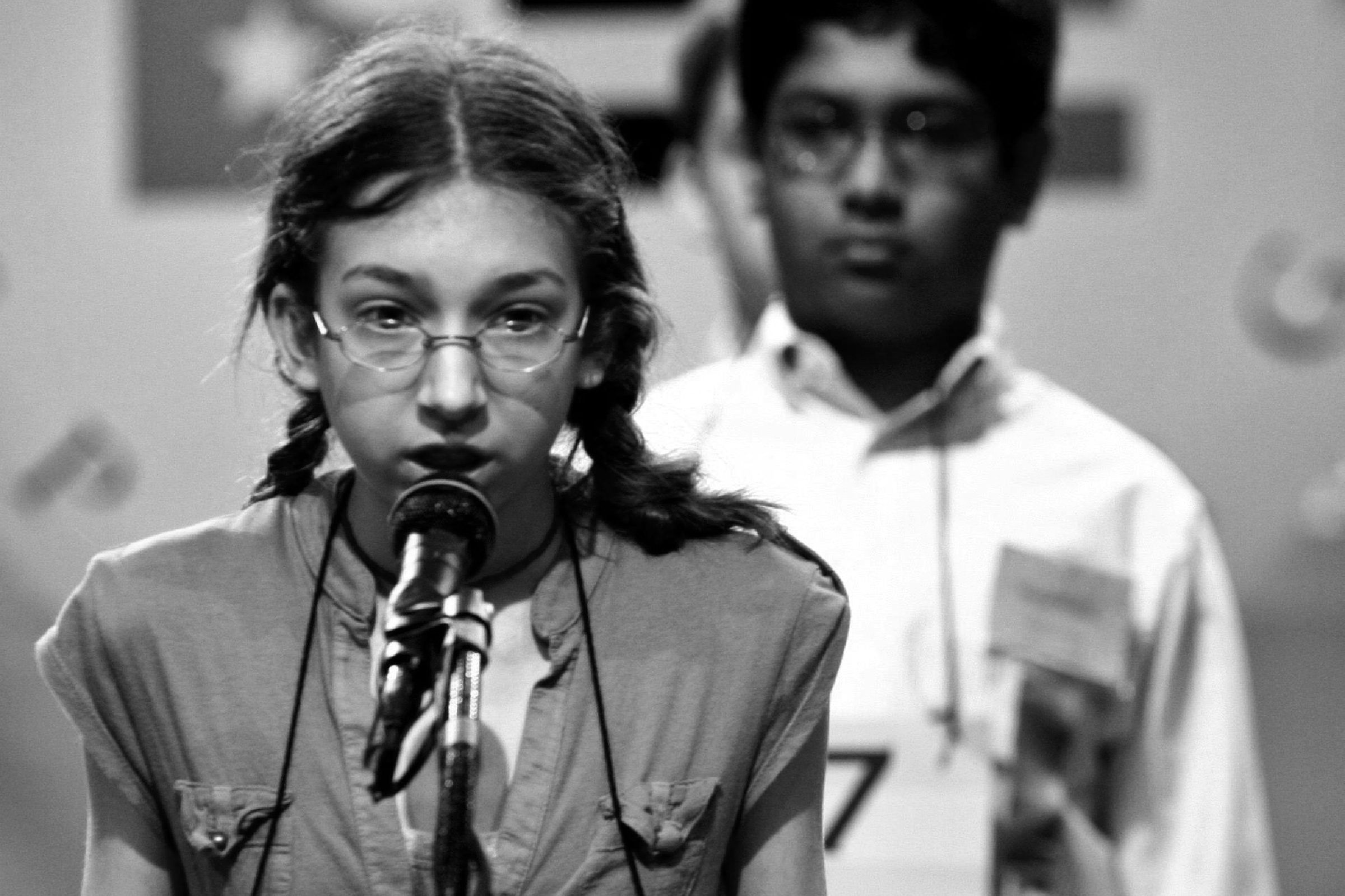 Mattia H Phaneuf 13 of West Tisbury Massachusetts Spells Her Word During the 2006 Scripps National Spelling Bee in Washington Dc On Tuesday 31 May 2006 the Winner of the Competition Will Be Announced For the First Time On Live Prime Time Television Tomorrow Evening There Are 275 Spellers in the Competition