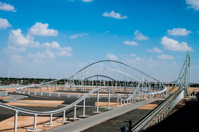 Roller-coaster-at-Ferrari-World-at-Yas-Island-in-Abu-Dhabi