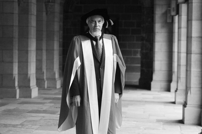Director-general of Cern Professor Rolf Dieter Heuer Poses For a Photo After He was Awarded a Doctor of Laws (honoris Causa) at Melbourne University in Melbourne 06 July 2012 Professor Heuer is One of the Key Scientists Involved in the Discovery of the Higgs Boson Also Referred to As the 'God Particle' Australia Melbourne