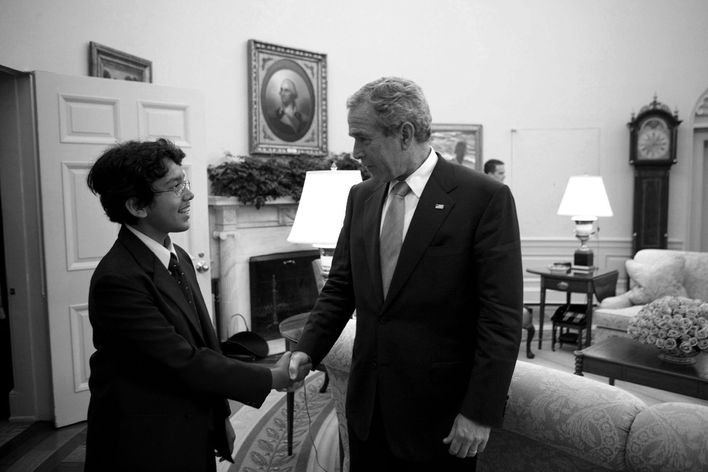 Scripps National Spelling bee Champion, Anurag Kashyup and President George W Bush - 18 Jul