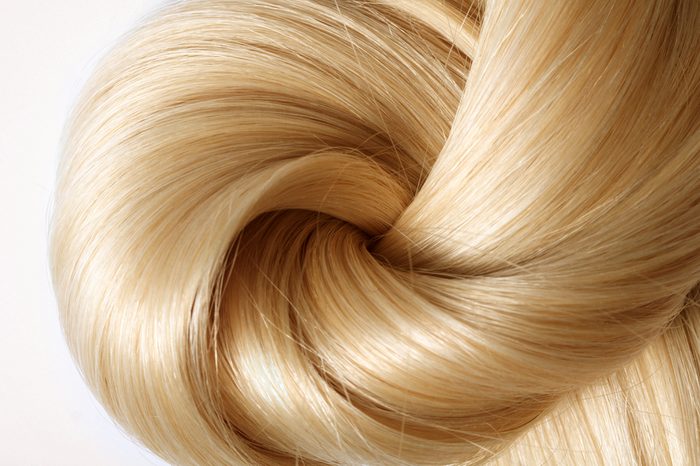 long blond human hair close-up