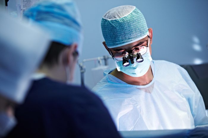 Surgeon operating live shot