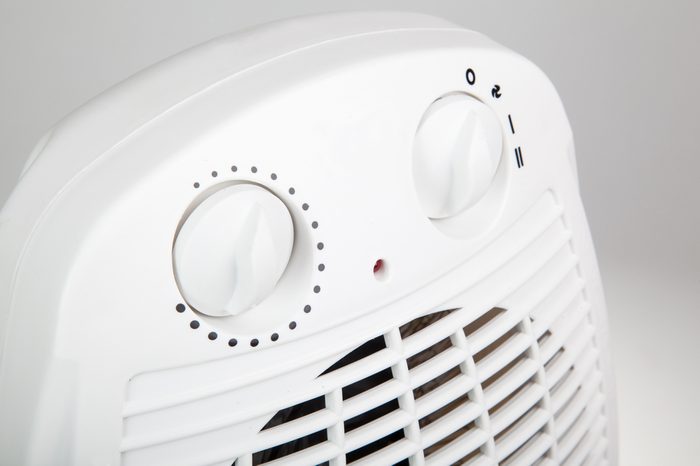 close up of portable electric heater