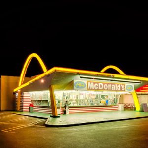 LOS ANGELES, USA - MARCH 31: The oldest operating McDonald's restaurant in the world in Downey, Los Angeles, California, USA on March 31, 2013. It opened on August 18, 1953.