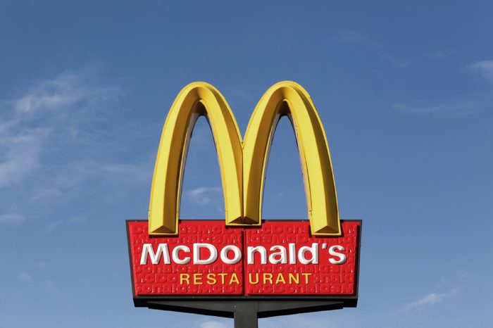 Horsens, Denmark - September 3, 2015: McDonald's logo. McDonald's is the world's largest chain of hamburger fast food restaurants.