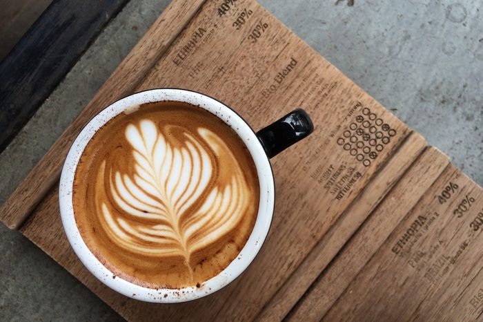 Cup of coffee with beautiful Latte art