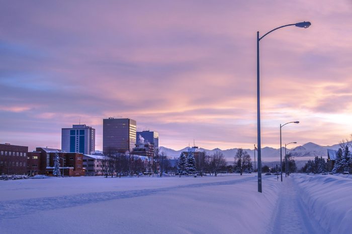 Downtown Anchorage Alaska from Delaney Park Strip