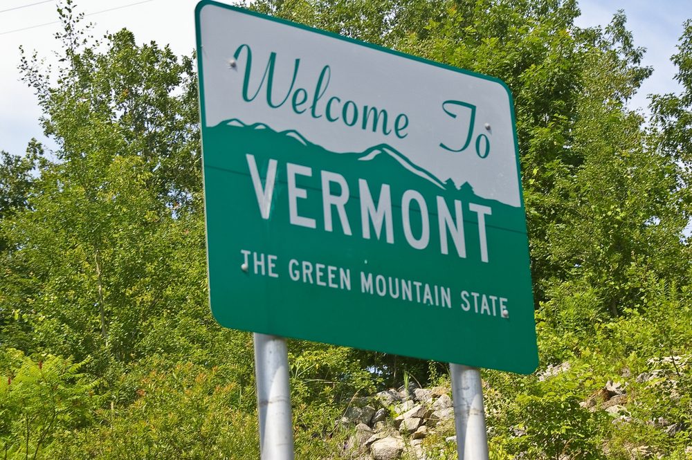 Welcome To Vermont road sign