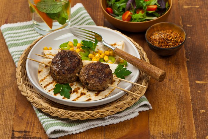 Small Meat Cutlets or Sausage Patties. Selective focus.