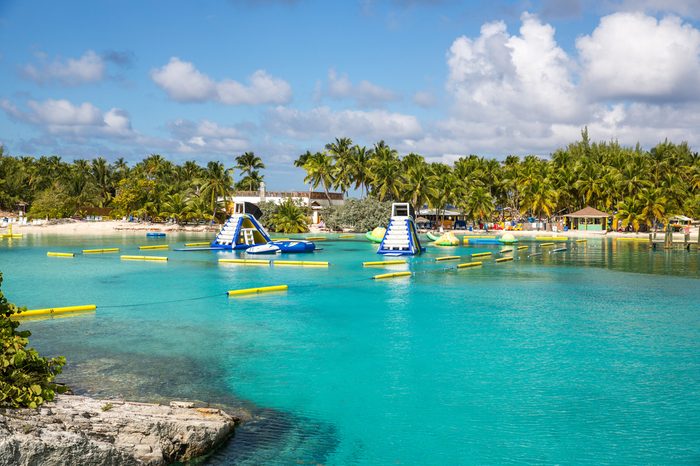 Nassau, Bahamas - November 12: View of Blue Lagoon, a private island near Nassau, Bahamas on November 12, 2014.