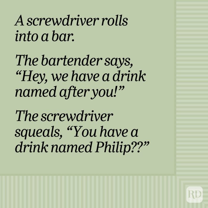 A Screwdriver Rolls Into A Bar Bar Joke