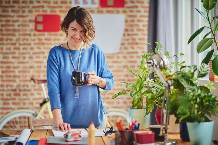 Woman Working at modern start up home office