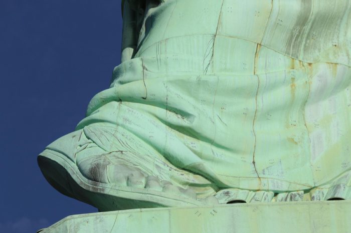close up of the statue of liberty