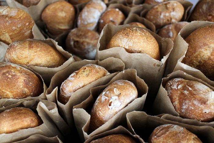 fresh baked breads in market place