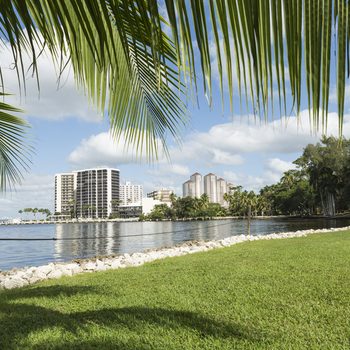 Cape Coral, Florida. View from beach on Cape Coral.