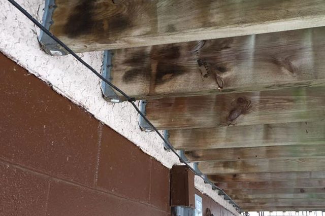 joist hangers into stucco