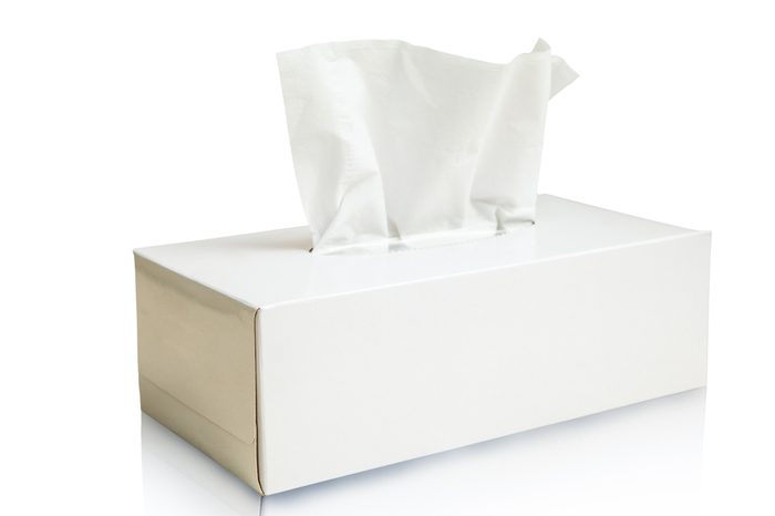 Tissue box mock up white tissue box blank label and no text for packaging