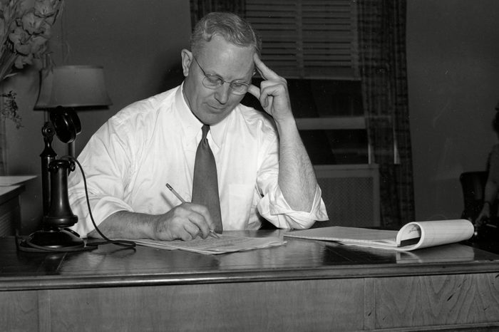WARREN WORKS ON RNC ADDRESS, NEW YORK, USA