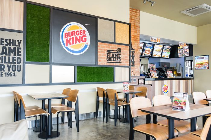 BANGKOK, THAILAND - SEPTEMBER 10, 2017: inside of Burger King restaurant. Burger King, often abbreviated as BK, is an American global chain of hamburger fast food restaurants.