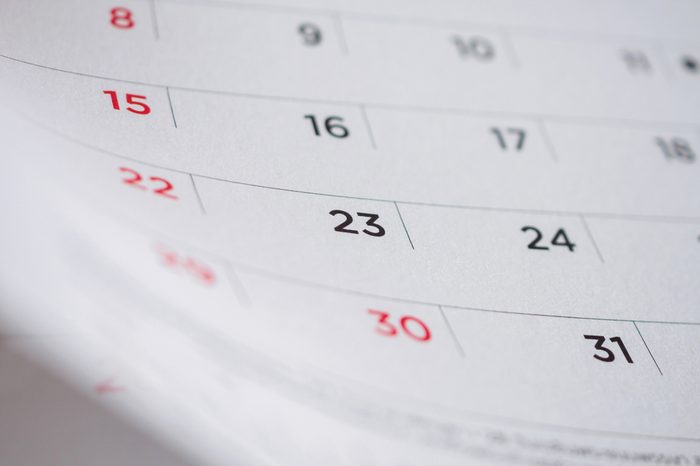 calendar page flipping sheet close up background