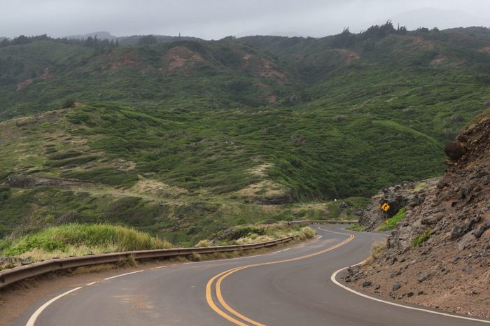 Typical landscape along the Kahekili Highway, North Maui, Hawaii