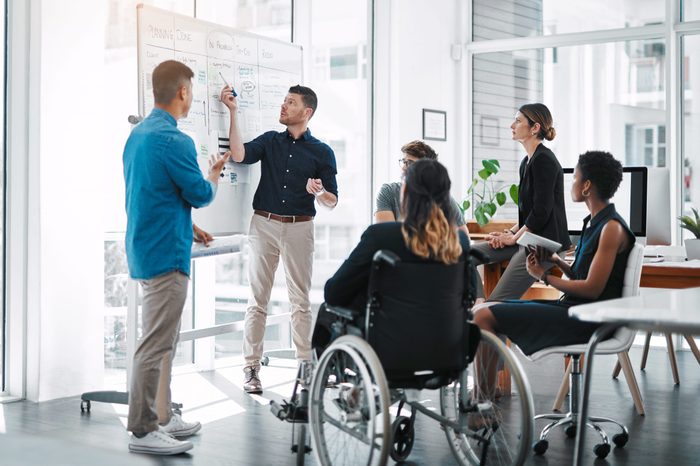 Shot of a team of businesspeople having a meeting in a modern office