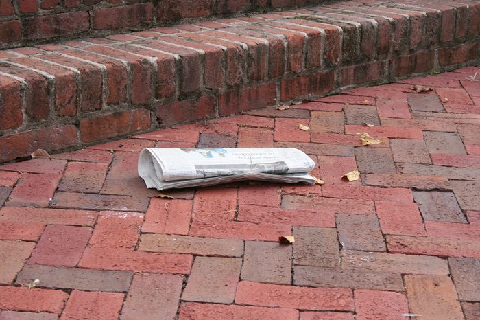 Newspaper on the steps