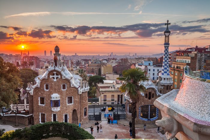 Park Guell by architect Antoni Gaudi in Barcelona, Spain
