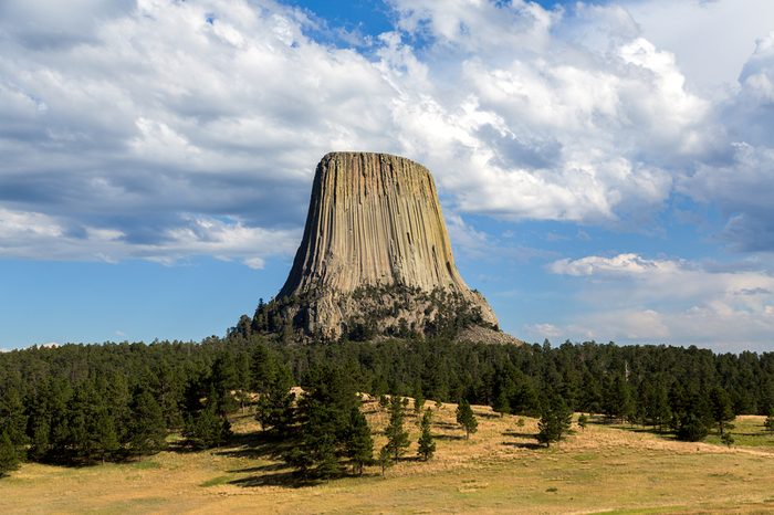 Devils Tower, Wyoming on a summer day.