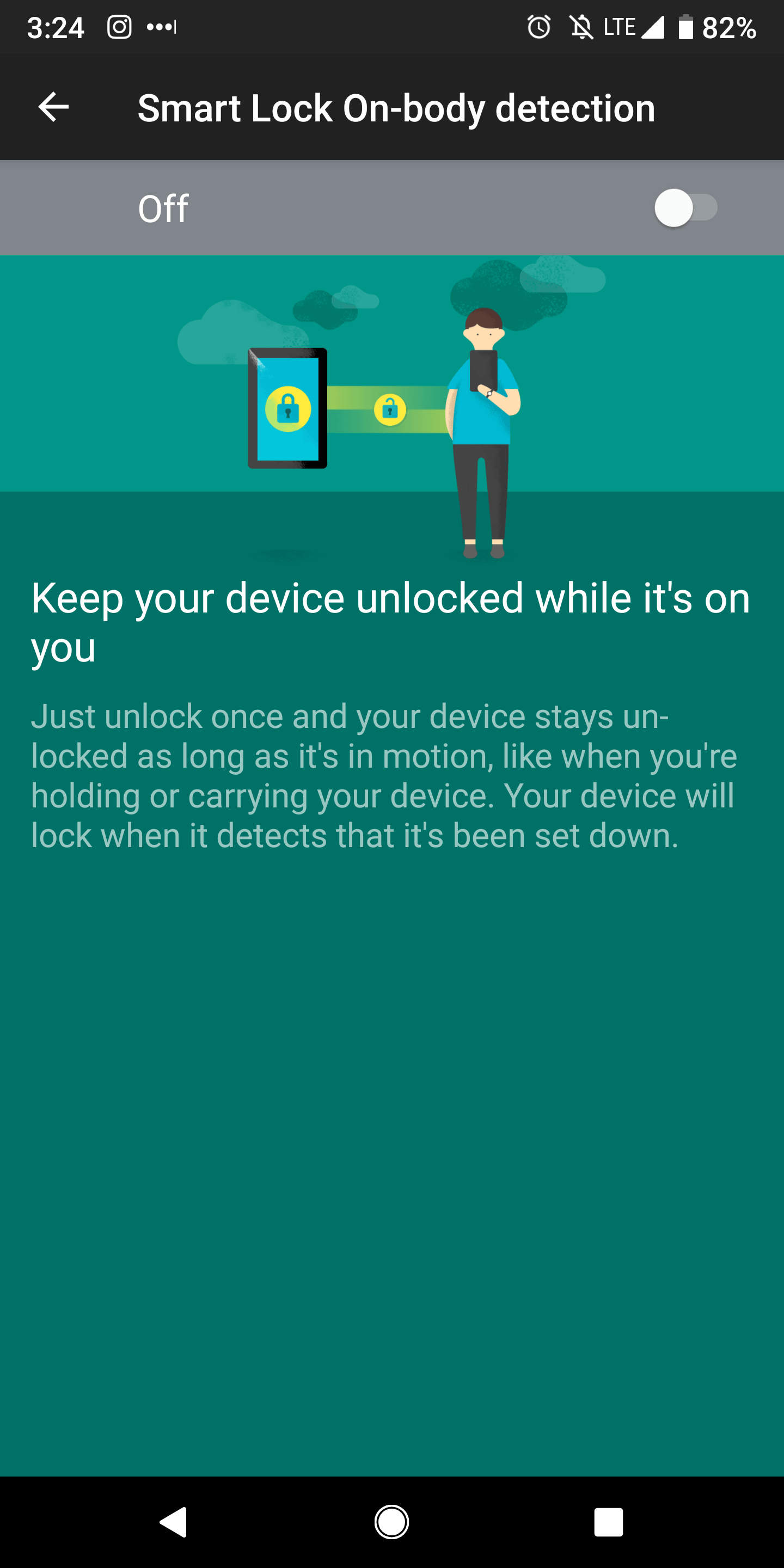 smart lock on-body detection