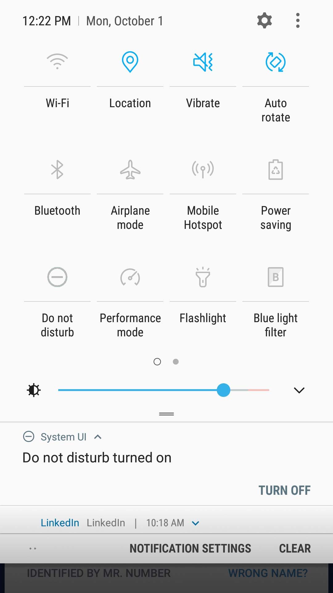 quick settings