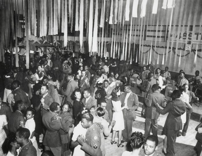 Mandatory Credit: Photo by Everett/Shutterstock (10305091a) Christmas Dance at the African American Service Club #3, Camp Swift, Texas. The dance was sponsored by the 1323rd Engineers. Historical Collection