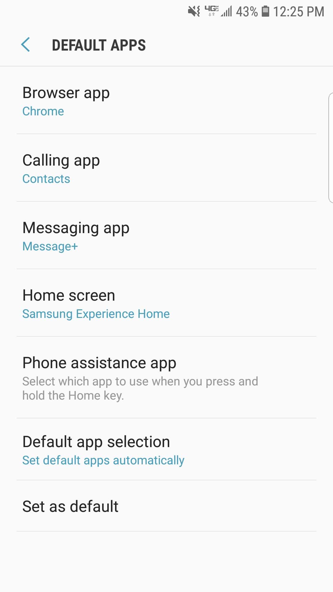 set default apps for browser, calls, and messaging