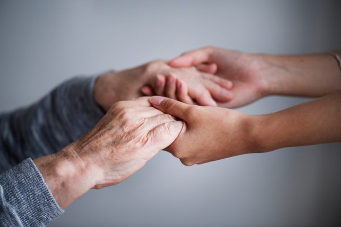 Closeup of a support hands