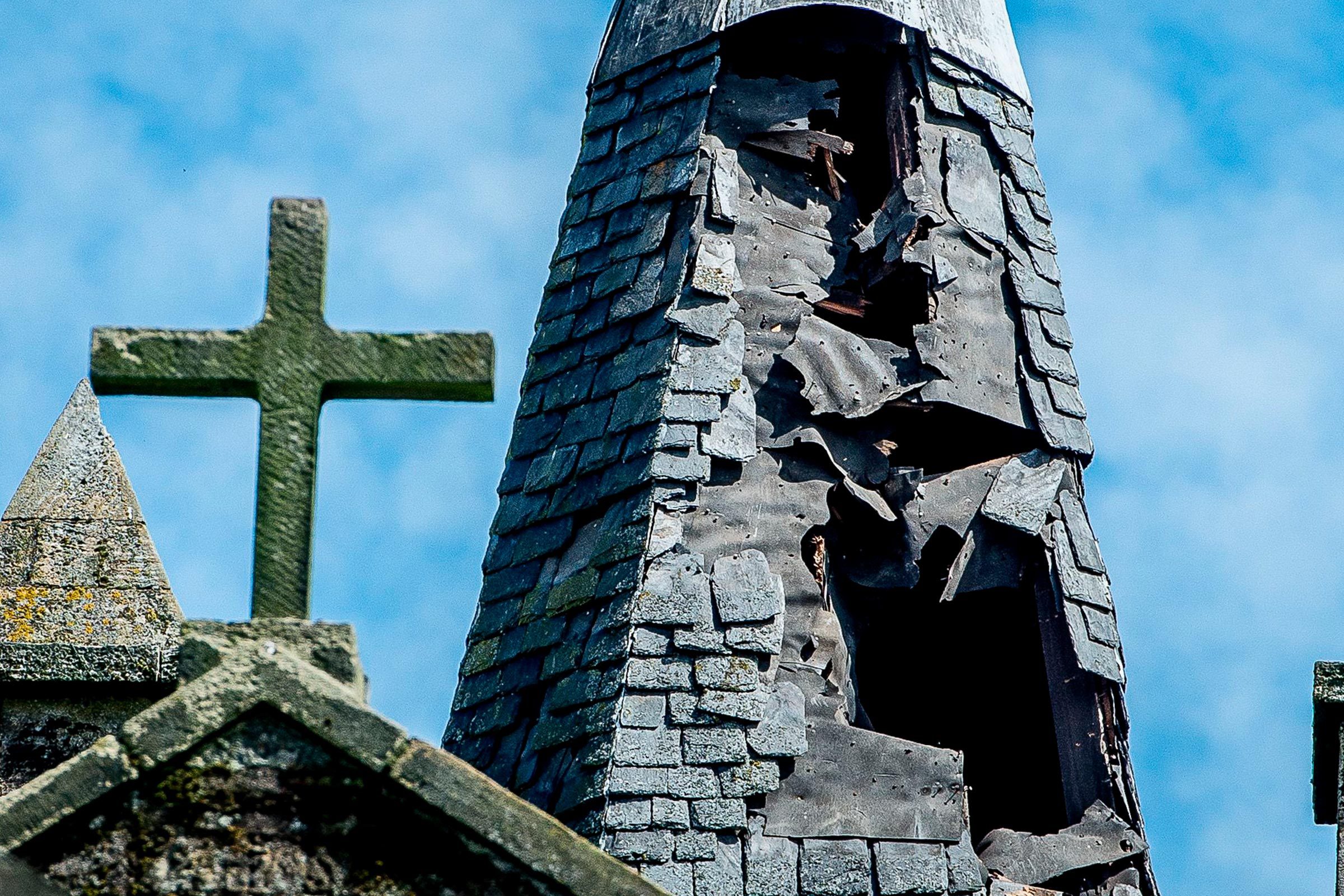 church struck by lightning